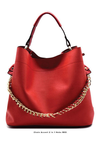 Chain Accent Tote - 2 in 1