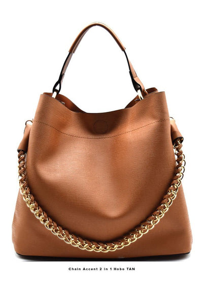 Chain Accent Tote - 2 in 1